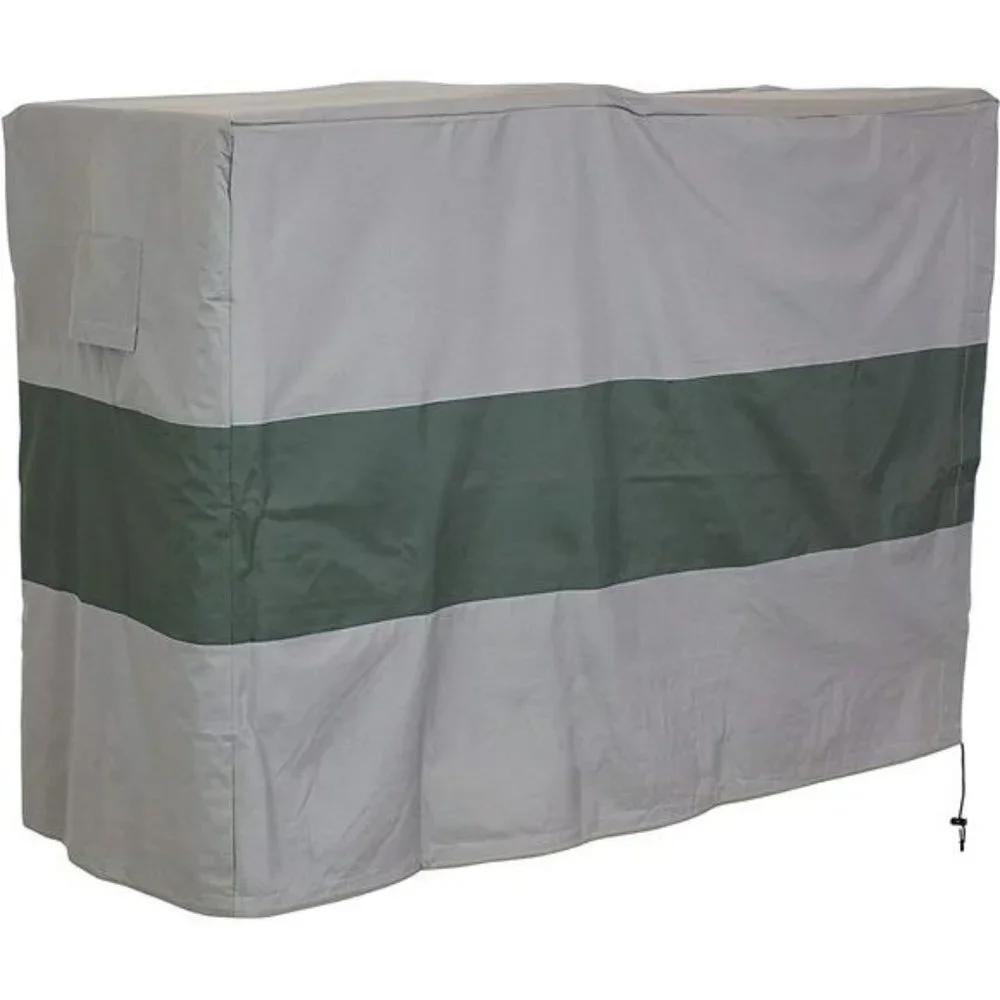 Log Rack Cover - Gray with Green Stripe - 300D Polyester - Heavy Duty 6-Foot